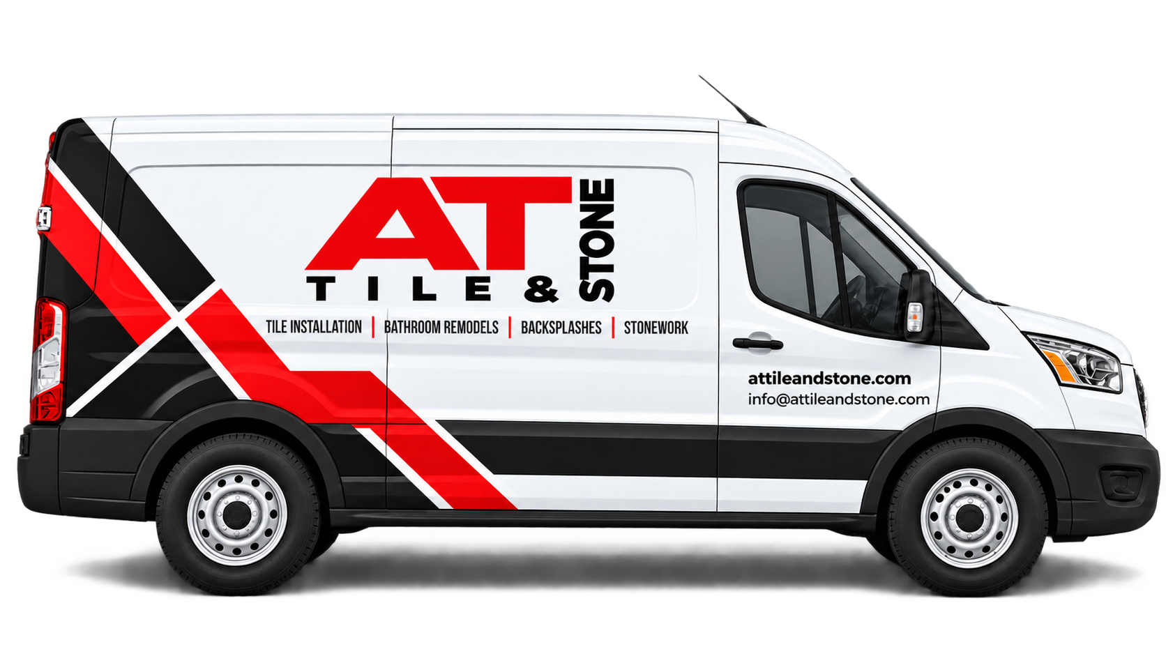 AT Tile & Stone branded service van
